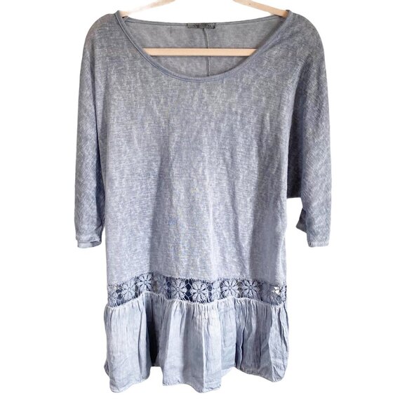 Elana Baldi Women's Made In Italy Periwinkle Tunic Top Size S - Picture 1 of 3